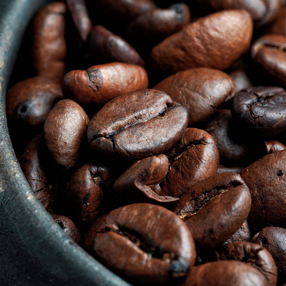 Makrofotografie mit Kaffebohnen